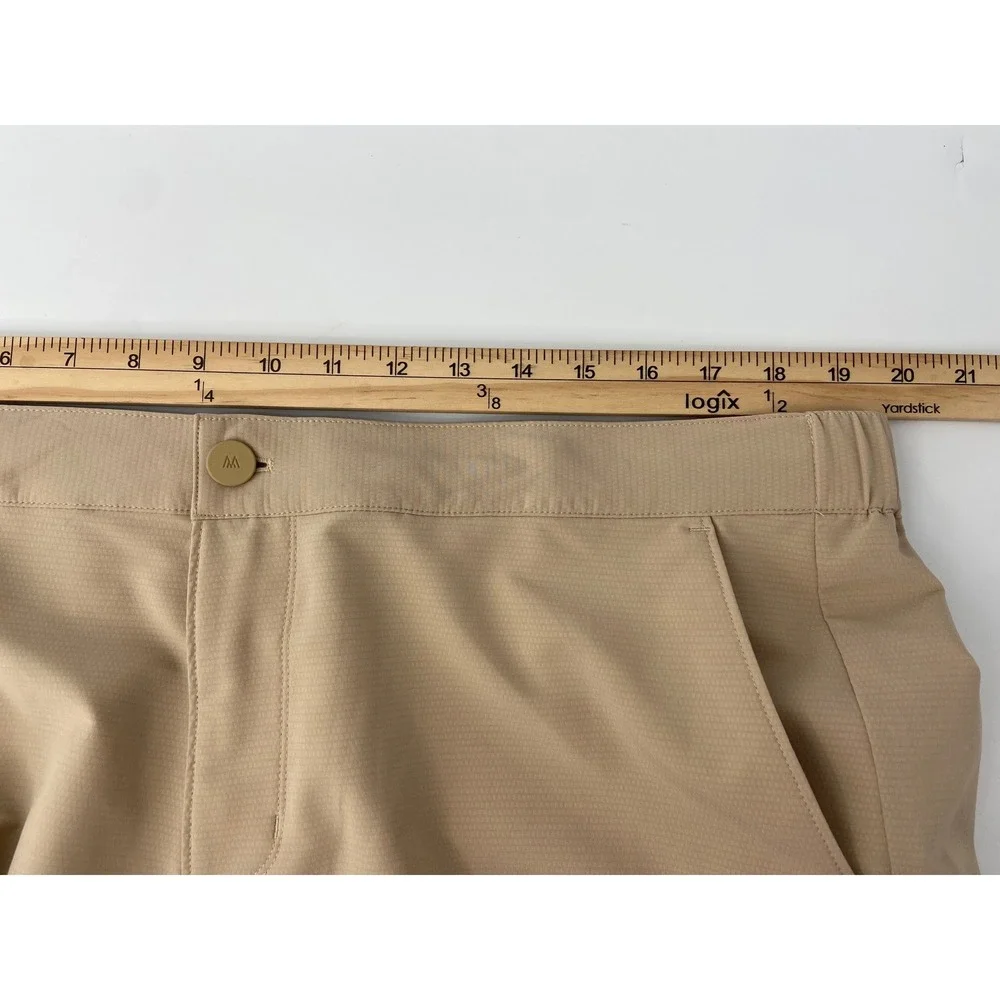 Mizzen+Main Deck Short Mens 2XL Tan Golf Performance Stretch Light Elastic Waist